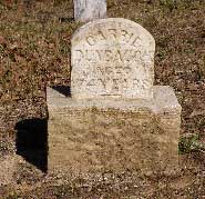 The tombstone of Garrie Dunbaugh, aged 74 years